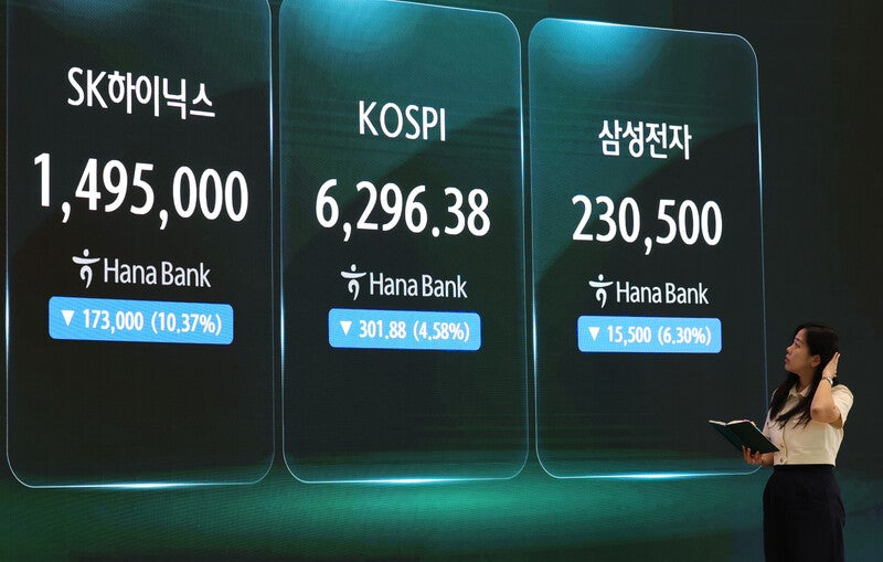하이닉스 10% 폭락…프리마켓서 29.98% 빠진 가격에 팔리기도