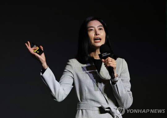 정신아 카카오 대표가 지난 2월 서울 중구 더 플라자 호텔 서울에서 열린 기자간담회에서 발언하고 있다.연합뉴스 제공 