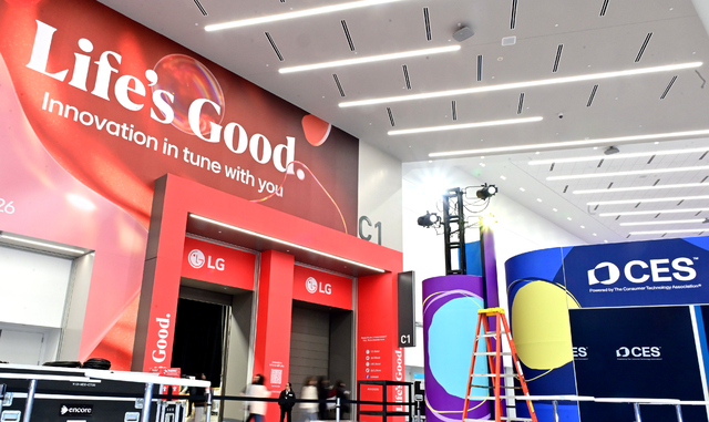 미 라스베이거스 컨벤션센터(LVCC) 내 걸린 LG전자 옥외 간판.LG전자 제공