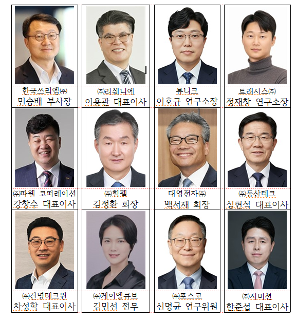 2026년 기술경영인상 수상자 명단. 산기협 제공.