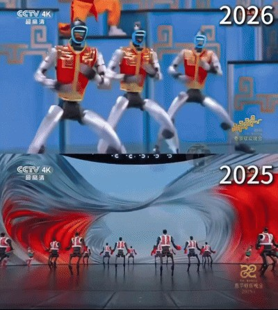 2025년과 2026년에 중국 춘제 갈라쇼 등장한 유니트리의 휴머노이드 로봇.연합뉴스
