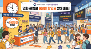 6000원 영화 할인권 205만장 풀린다…“8일 오전10시 광클 필수”