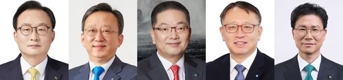 5대 은행장.[(왼쪽부터) 이환주 KB국민은행장, 정상혁 신한은행장, 이호성 하나은행장, 정진완 우리은행장, 강태영 NH농협은행장]