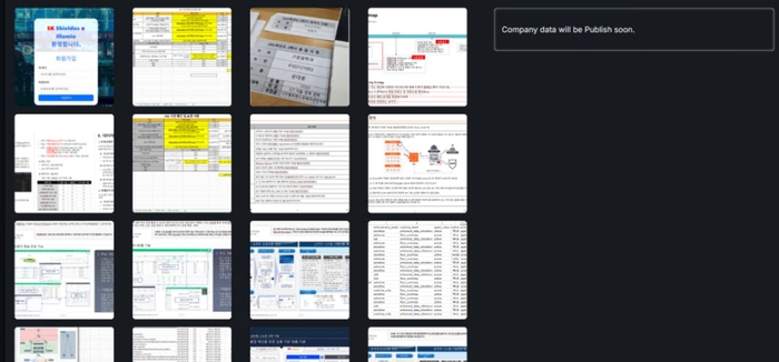 해킹그룹 '블랙쉬란택'가 다크웹에 올린 SK쉴더스 자료 .다크웹 캡처