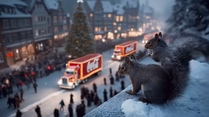 올해 공개된 코카콜라 AI 크리스마스 광고.사진=코카콜라 유튜브 캡처