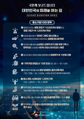 중소벤처기업부의 2026년 주요 정책 방향