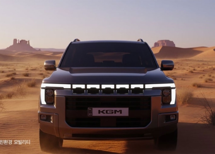 KGM 광고 영상에 등장한 신형 무쏘(Q300)