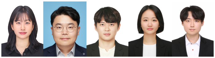사진 왼쪽부터 이지현 연구위원,이희탁 연구위원(교신저자),이재훈 연구원(1저자),김수민 연구원(1저자),오영철 연구원(1저자)