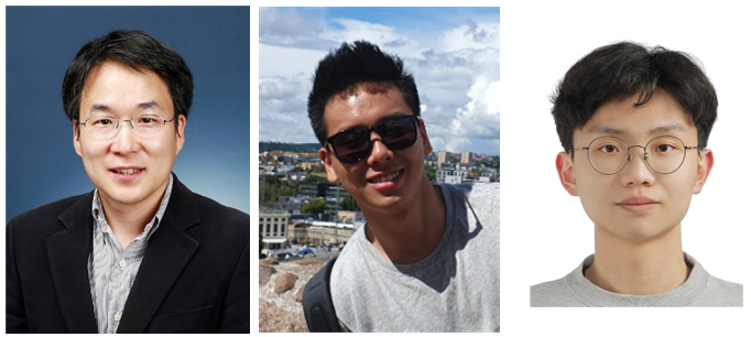 기술 개발 연구진.사진 왼쪽부터 KAIST 전기 및 전자공학부의 한동수 교수,박진우 박사,조승근 석사과정.
