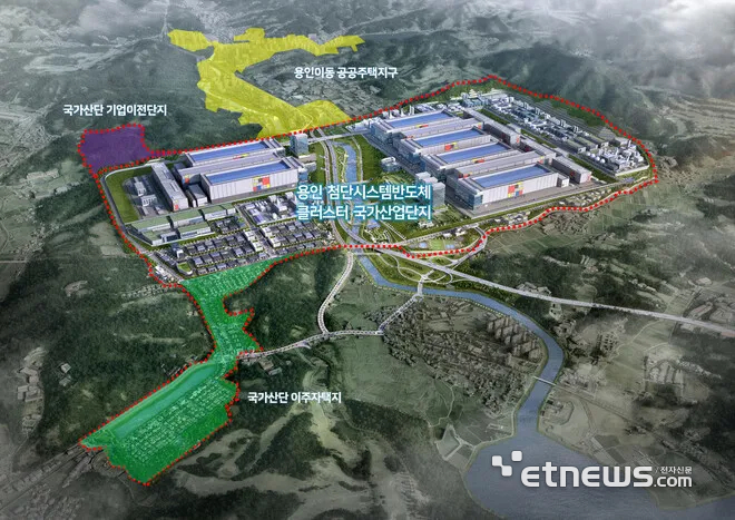 용인시 이동·남사읍 일대에 추진 중인 '용인 첨단시스템반도체 국가산업단지' 조감도.