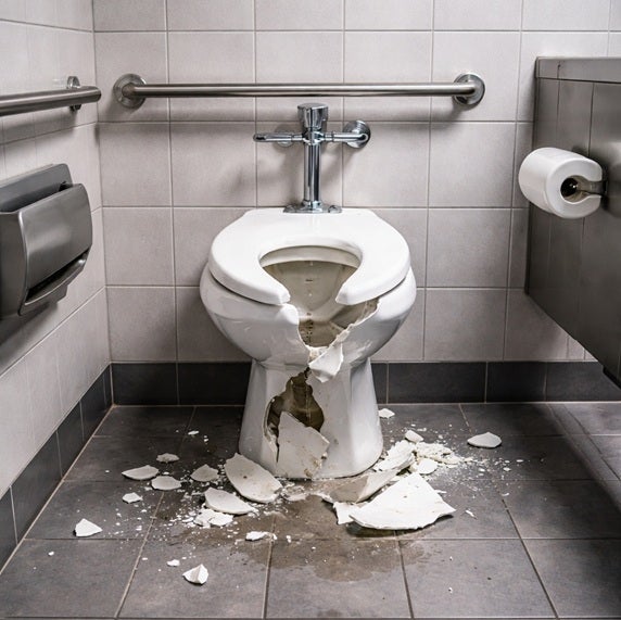 화장실 변기 앉자마자 와장창…“신체 중요 부위 손상” 아웃백에 5만달러 소송