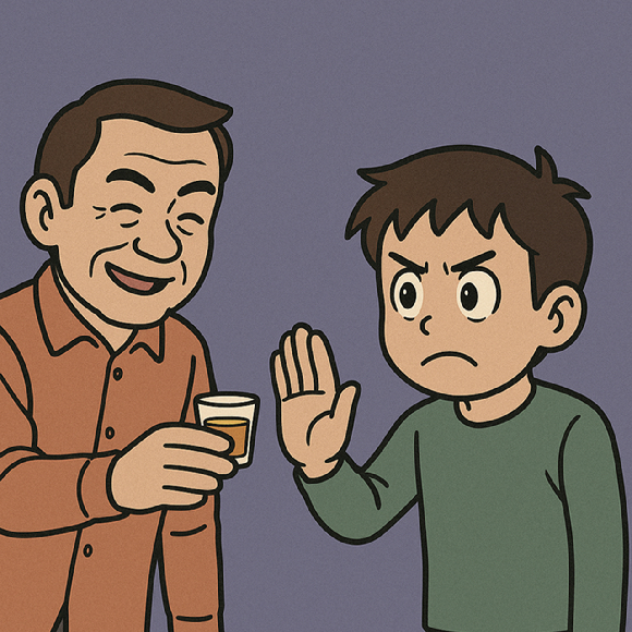 15세 이전에 술을 접한 사람은 성인이 된 후에 음주를 시작한 사람보다 알코올 중독 등 음주 관련 문제를 겪을 확률이 4배나 높은 것으로 확인됐다.따라서 어린이는 누군가 술을 권하면 '저는 술을 못 마셔요' '술 
