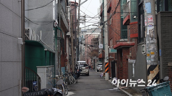 청년층이 많이 거주하는 서울 광진구 빌라 밀집 거리. [사진=이수현 기자]