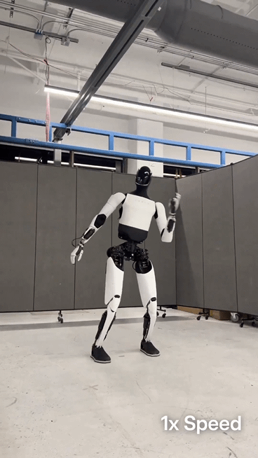 밀란 코박 테슬라 엔지니어가 지난해 소셜네트워크서비스(SNS) 엑스에 공유한 춤추는 휴머노이드 로봇 '옵티머스' 영상.현대차그룹은 최근 코박을 자문역으로 영입하고 보스턴나이내믹스 사외이사로 선임할 예정이다.[사진