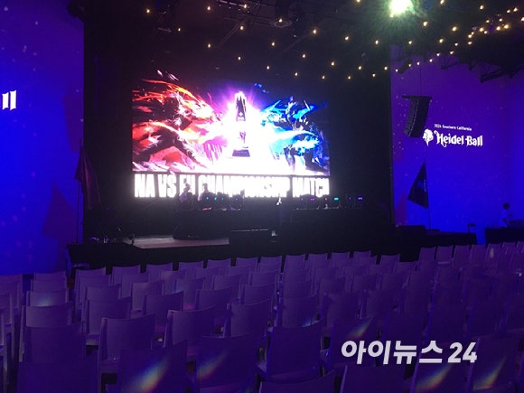 메인 발표가 진행될 스테이지. 북미와 유럽 통합 챔피언을 가리는 대회도 열릴 예정이다. [사진=문영수 기자]