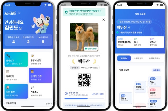 진돗개 혈통 인증 체계 이미지. [사진=라온시큐어]