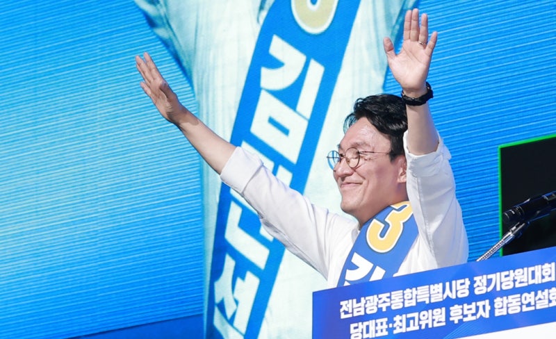 <b>김민석</b>, '호남권' <b>압승</b>⋯정청래와 누적 14.07%p차[종합]