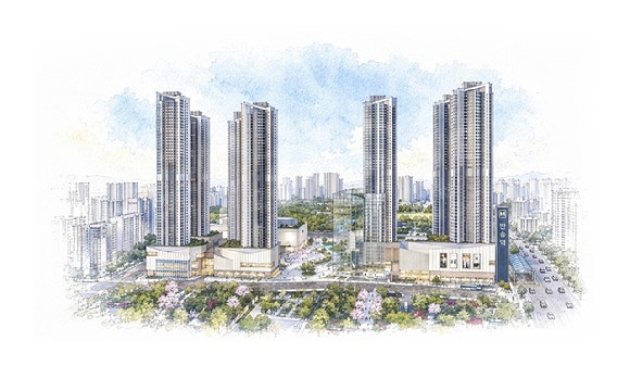 '아크메르 동탄' 단지 투시도 [사진=더피알]