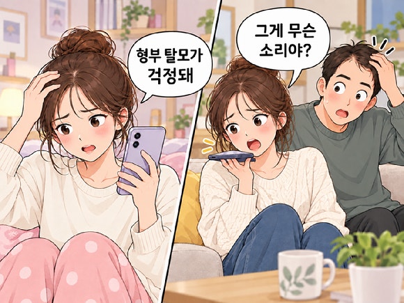 형부가 듣고 있는 줄도 모르고 언니에게 '탈모'에 관한 뒷담화를 하다가,그 사실을 5년 만에 알고 미안해하는 처제의 사연이 알려졌다.그림은 챗GPT로 생성한 인공지능(AI) 이미지.[사진=챗GPT]