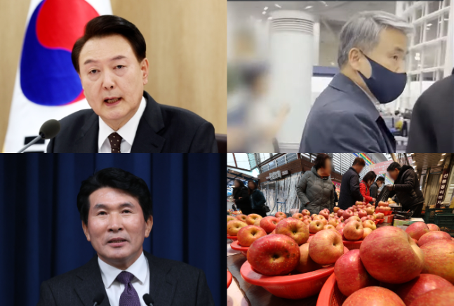 윤석열의 법치는 무너졌다.<BR> 호주대사로 임명한 이종섭 전 국방장관의 출국금지를 몰랐다는 대통령실이 정상인가? 용산엔 황상무(시민사회수석) 탄도 터졌다.<BR> 치솟은 물가에 사과 하나 못 사먹게 된 서민들의 시름은 깊고,