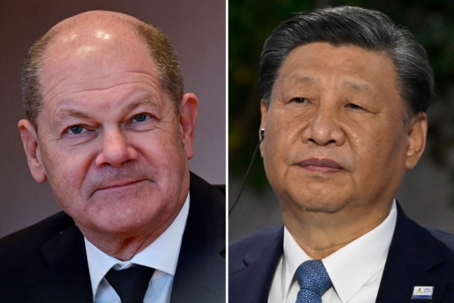 올라프 숄츠 독일 총리(왼쪽)와 시진핑 중국 국가주석. /AFP연합뉴스