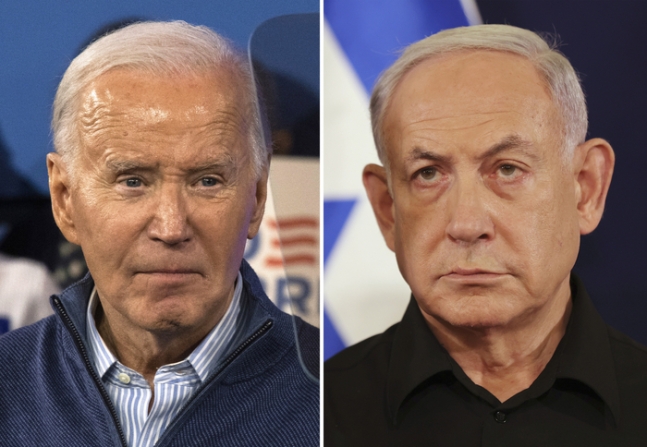 조 바이든 미국 대통령(왼쪽)과 베냐민 네타냐후 이스라엘 총리. AP연합뉴스