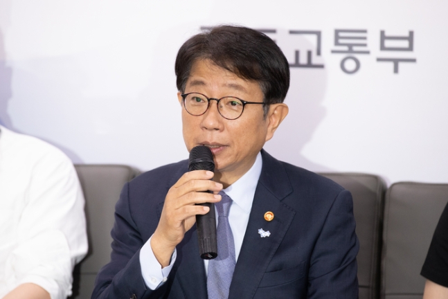 박상우 국토교통부 장관이 13일 출입기자단과의 차담회에서 전세사기 대책과 관련해 발언하고 있다. 국토부 제공