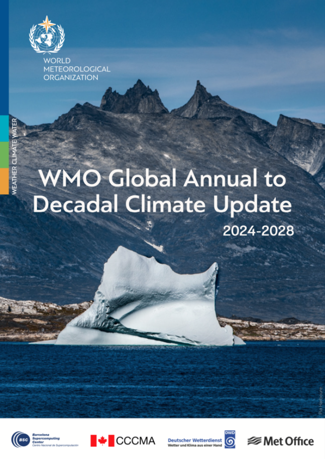 세계기상기구(WMO)가 5일 펴낸 ‘지구 1년~10년 기후 업데이트(Global Annual to Decadal Climate Update·GADCU)’ 보고서의 표지. 세계기상기구(WMO) 제공.