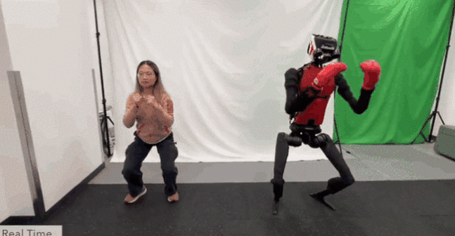 인간형 로봇 ‘휴먼플러스’가 사람의 권투 동작을 실시간으로 따라 하고 있다. 스탠퍼드대 제공