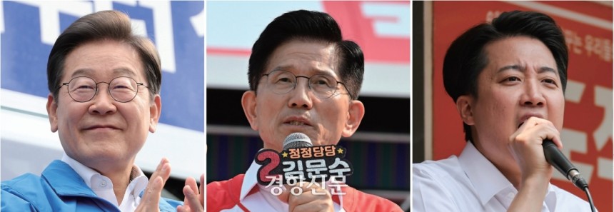 21대 대선 사전투표 첫 날인 5월 29일, 이재명 더불어민주당 후보는 송파구에서, 김문수 국민의힘 후보는 경기도 안산시 단원구에서, 이준석 개혁신당 후보는 고려대에서 집중유세를 진행했다. /박민규 선임기자·한수빈 