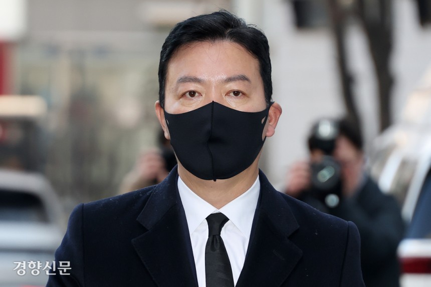 고위공직자범죄수사처의 윤석열 대통령에 대한 체포영장 집행을 방해한 혐의를 받는 김성훈 대통령경호처 차장이 지난 1월 경찰 국가수사본부 특별수사단(특수단)에 출석하고 있다. 서성일 선임기자