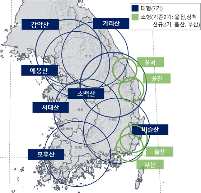 환경부 강우레이더 관측범위. 환경부 제공