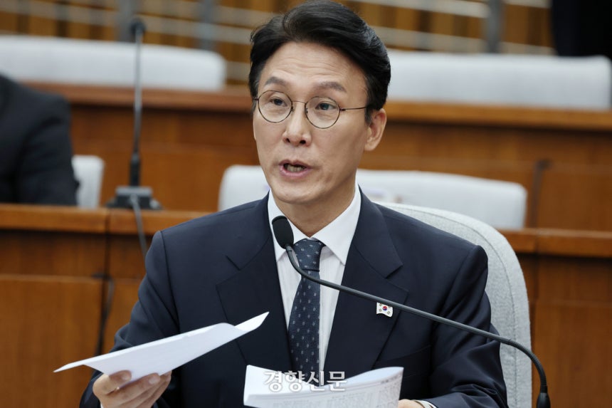 김민석 국무총리 후보자가 지난 24일 국회 인사청문회에서 의원질의에 답하고 있다. 박민규 선임기자