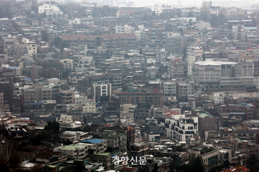 서울 용산구 일대 빌라 밀집 지역. 경향신문 자료사진