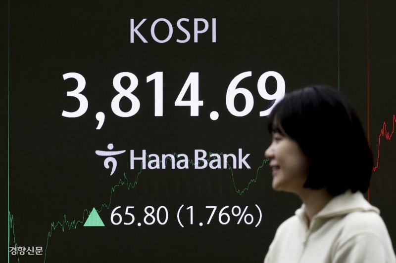 코스피 종가도 3800선 안착[포토뉴스]