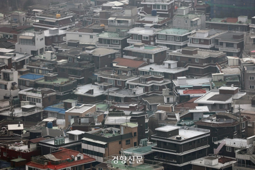 서울 용산구 일대 빌라 밀집 지역. 경향신문 자료사진