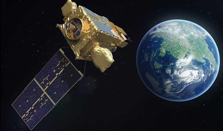 천리안 위성 1호가 임무를 수행 중인 상상도. 한국항공우주연구원 제공