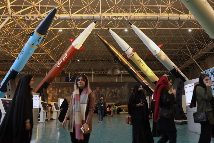 지난달 이란 테헤란 국립 우주항공공원에서 열린 무기 전시회.EPA연합뉴스
