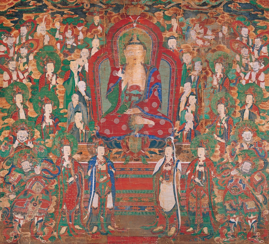 국가지정문화유산 보물로 지정 예고된‘가평 현등사 아미타여래설법도.국가유산청 제공