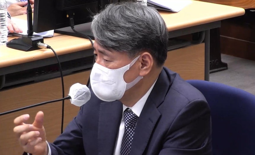 조지호 전 경찰청장이 지난달 29일 서울 서초구 서울중앙지법에서 윤석열 전 대통령의 내란 우두머리 혐의 속행 공판에 증인으로 출석해 증언하고 있다.서울중앙지법 제공