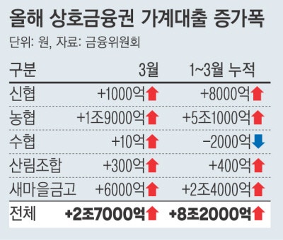 상호금융 주담대 폭증…농협, 비조합원 대출 조인다