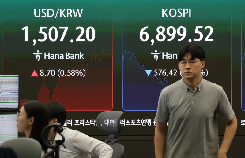 [속보]코스피 8% 폭락에 서킷브레이커···삼전·닉스 양대장 추락에 7000선 붕괴