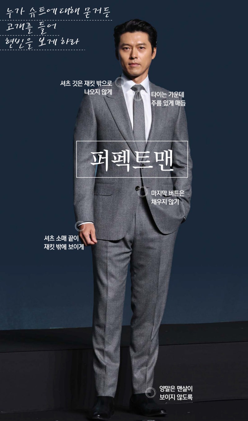 누가 슈트에 대해 묻거든, 고개를 들어 현빈을 보게 하라[한끗 차이]