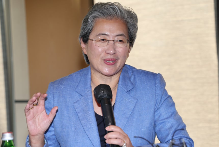 리사 수 AMD 최고경영자가 7일 류제명 과학기술정보통신부 제2차관과의 면담에서 발언하고 있다.연합뉴스