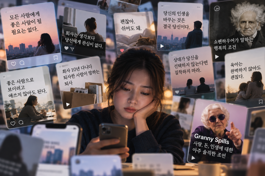 조언이 ‘찾아가는 정보’에서 ‘찾아오는 콘텐츠’로 바뀐 셈이다. 이 과정에서 조언의 권위가 작동하는 방식도 달라졌다. AI 생성이미지