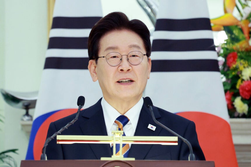 이재명 대통령이 2026년 4월20일(현지시간) 인도 뉴델리 영빈관에서 나렌드라 모디 인도 총리와 공동언론발표를 하고 있다. 연합뉴스