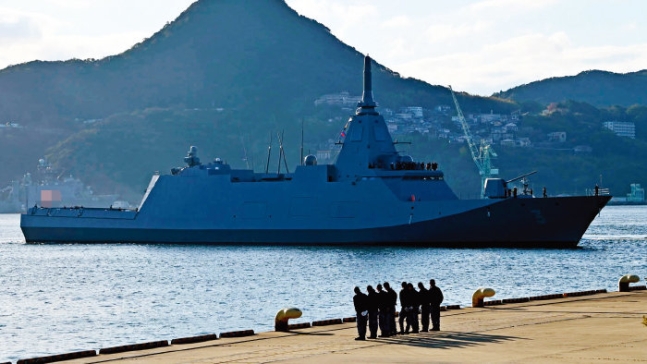 日本海上自衛隊の最上級護衛艦アガノ艦。 [日本海上自衛隊提供]