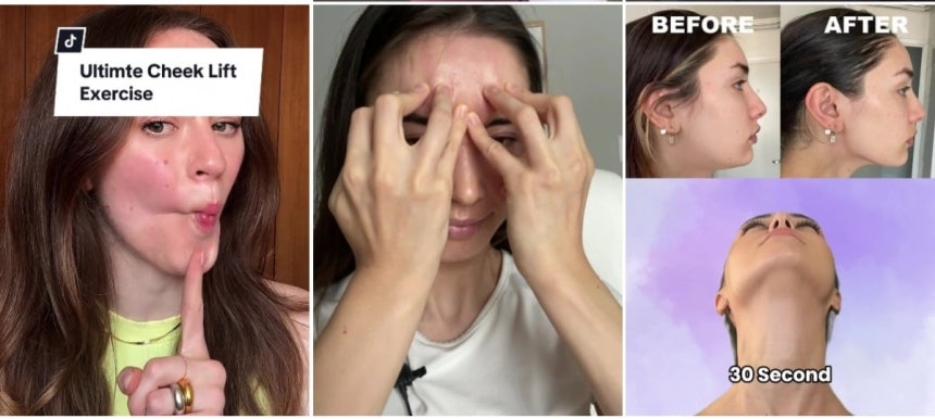 틱톡 #faceyoga(페이스요가) 게시글 갈무리