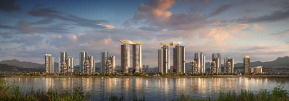 광주광역시 서구 광천동 재개발 사업 조감도.