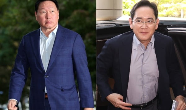 최태원 SK그룹 회장과 이재용 삼성전자 회장. 사진=연합뉴스